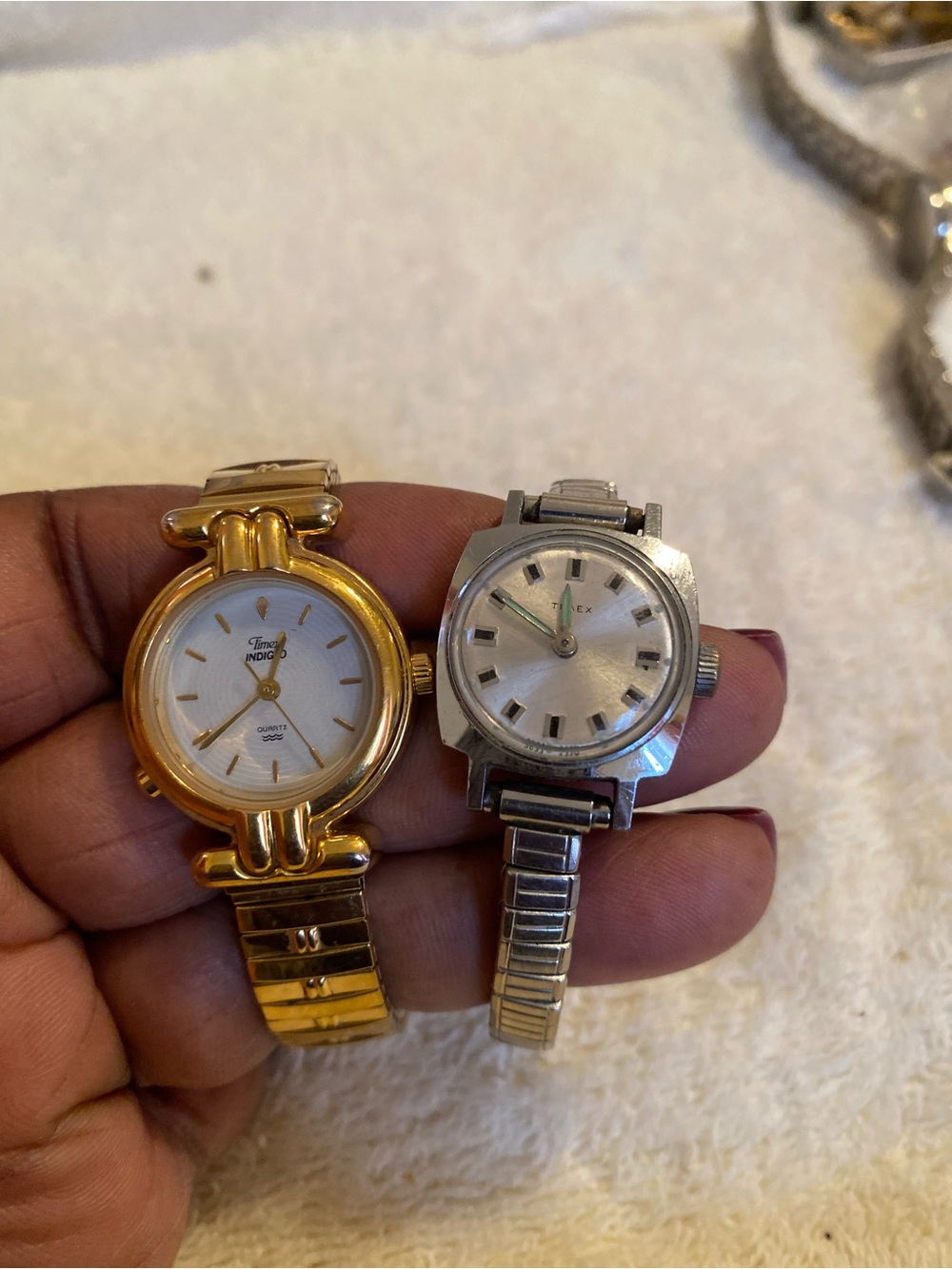 Timex Women’s Gold-Tone Dress Watch with Silver-Tone Companion